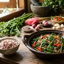 Resep Tumis Daun Pakis dengan Bunga Kecombrang dan Cabai