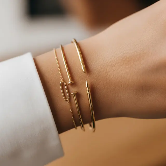 Model Gelang Emas Paku Modern 2026 yang Elegan dan Kekinian (Image by Gemini AI)