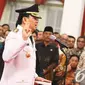 Basuki Tjahaja Purnama mengucapkan sumpah jabatan saat pelantikan dirinya menjadi Gubernur DKI Jakarta di Istana Negara, Rabu (19/11/2014). (Liputan6.com/Faizal Fanani)