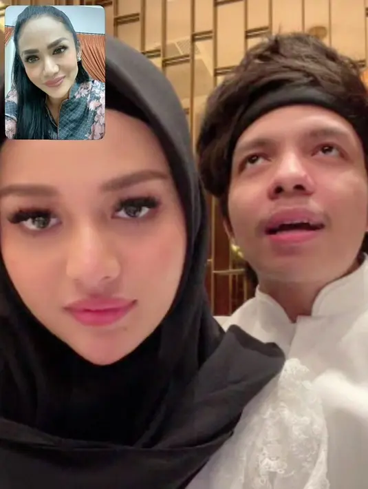 Ibu kandung Aurel ini mengungkap kebahagiaannya dengan mengunggah tangkapan layar saat ia sedang videocall dengan putri sulungnya. Bagi Krisdayanti, kehamilan Aurel merupakan hadiah di malam Lailatul Qadar. (Instagram/krisdayantilemos)