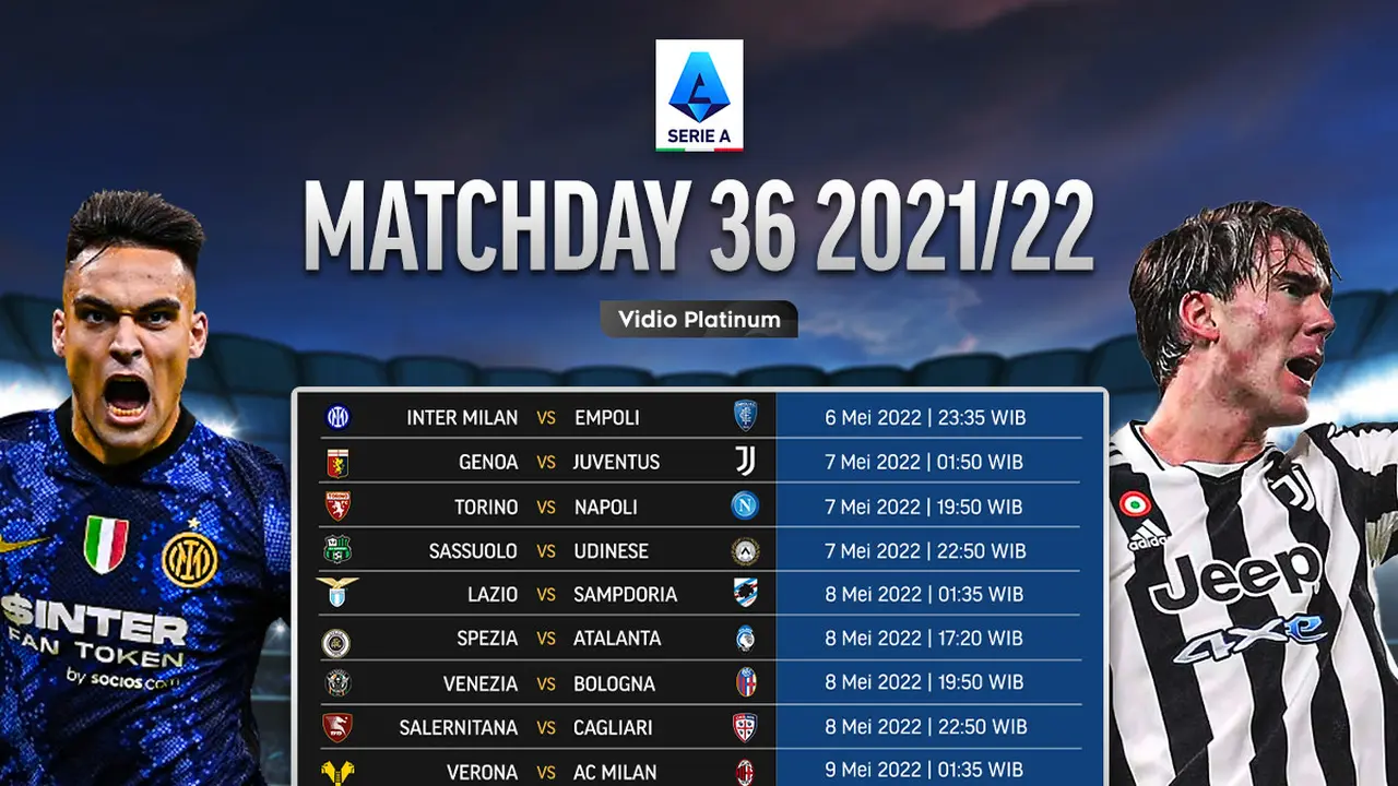 Saksikan Keseruan Partai Big Match Minggu Ini, Live Streaming Serie A Pekan ke-36 di Vidio