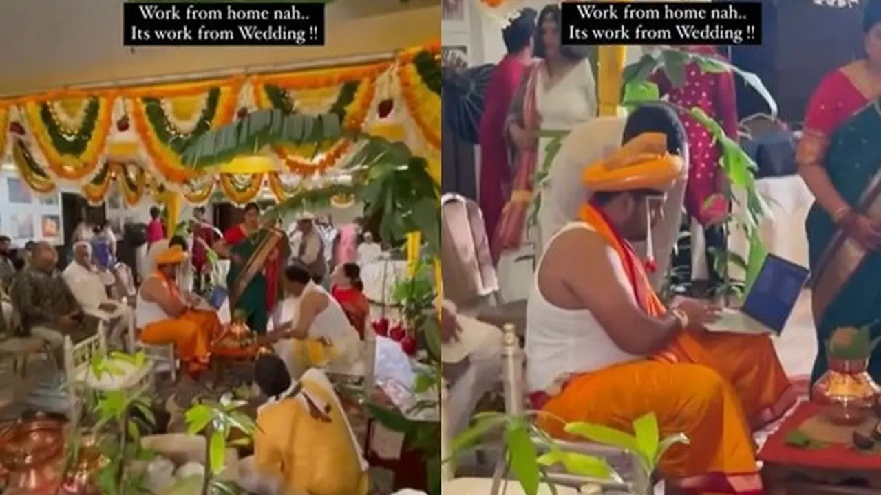 Viral Aksi Pengantin Pria Tetap Bekerja di Hari Pernikahan, Sibuk dengan Laptopnya