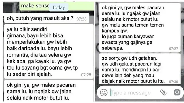 Chat minta putus