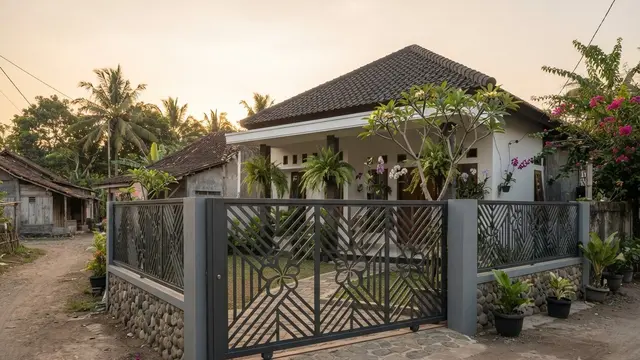 Model Gerbang Rumah Kampung Sederhana Tapi Elegan