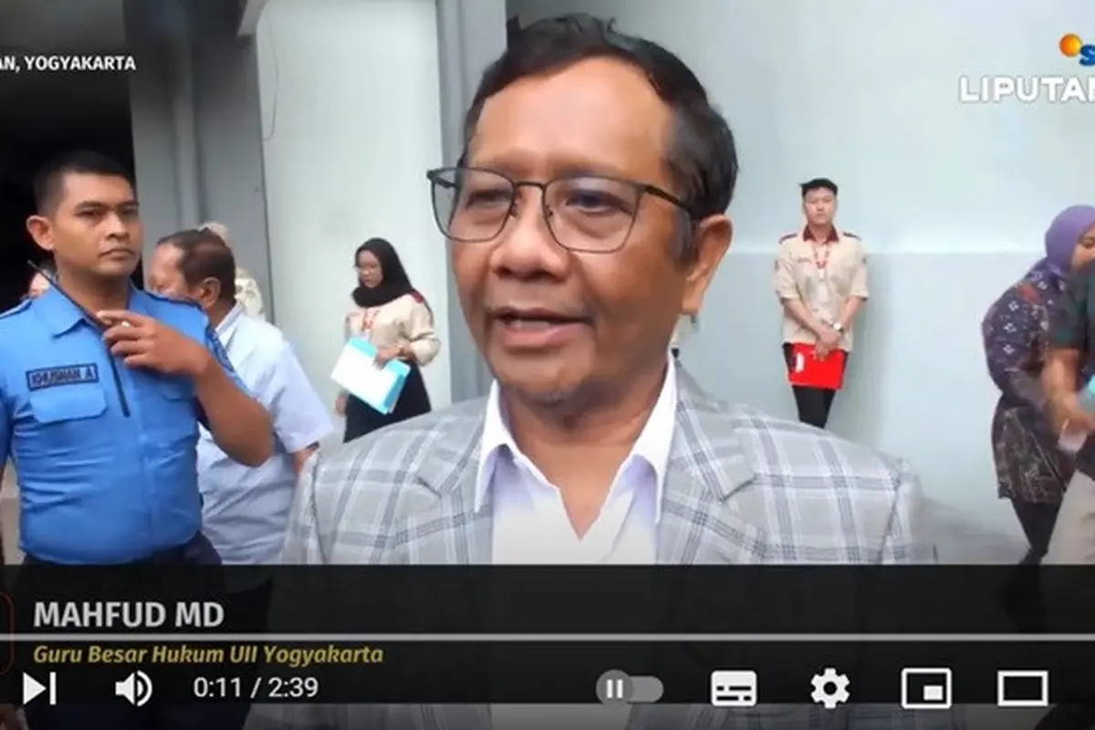 Mantan Menteri Koordinator Bidang Politik Hukum dan Keamanan (Polhukam), Mahfud Md. (YouTube Liputan6)