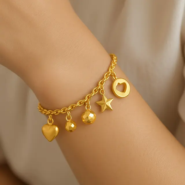 Perbandingan Gelang Emas Charm Bracelet 24 Karat 5 Gram vs 10 Gram