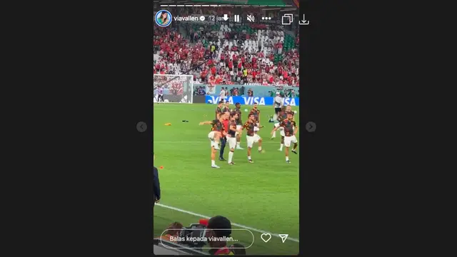 Via Vallen dan Suami Rela Antre Sejak Stadion Belum Dibuka Demi Nonton Cristiano Ronaldo Cs di Piala Dunia 2022. (instagram.com/viavallen)