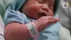Gelang nama memperlihatkan identitas dan tanggal kelahiran anak di RSUD Kramat Jati, Jakarta, Kamis (29/2/2024). (Liputan6.com/Herman Zakharia)