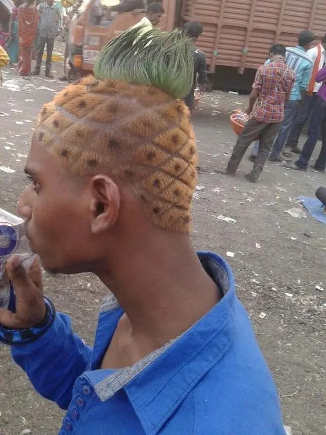 6 Potret Orang dengan Rambut Nanas Ini Gokil, Terinspirasi Rumah Spongebob