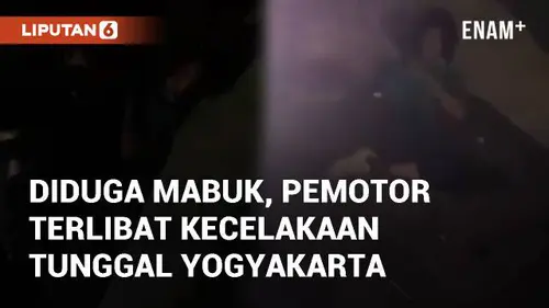 VIDEO: Diduga Mabuk, Pemotor Terlibat Kecelakaan Tunggal di Jalan Gejayan Yogyakarta