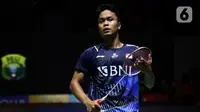 Pria kelahiran Cimahi ini capai match point 20-8 setelah smash cepatnya masuk sempurna. (Liputan6.com/Helmi Fithriansyah)