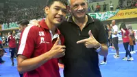 Calon pelatih timnas futsal, Victor Hermans Jacob turut menyaksikan partai final Pro Futsal League, Minggu (5/6/2016).