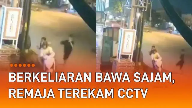 Rekaman CCTV menunjukkan aksi sekumpulan remaja berkeliaran bawa sajam di jalan
