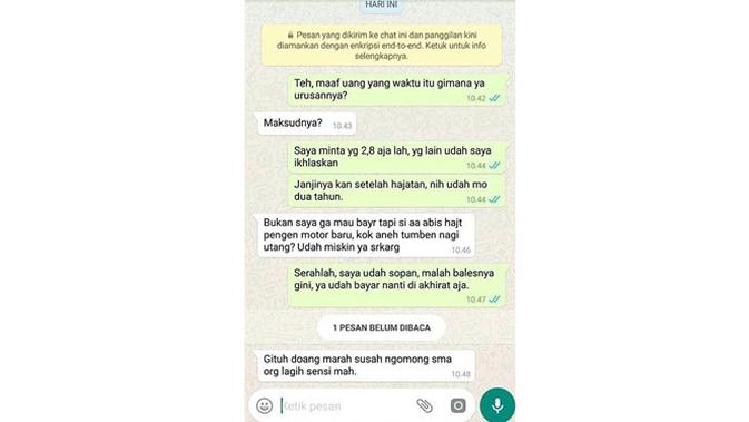 6 Chat Nagih Hutang Ini Drama Banget, Bikin Geregetan (sumber: Instagram.com/receh.id)