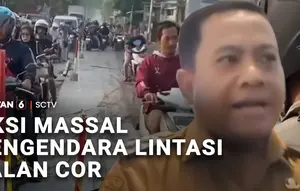 Aksi Massal Pengendara Lintasi Jalan Cor