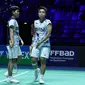 Ganda putri Indonesia Apriyani Rahayu/Siti Fadia Silva Ramadhanti dikalahkan Liu Sheng Shu/Tan Ning dari China pada laga semifinal French Open 2023. Apri/Fadia kalah&nbsp;rubber game 15-21, 21-17, dan 14-21 di Glaz Arena, Prancis, Sabtu (28/10) malam WIB. (foto: PBSI)