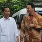 Ahok Mengantarkan Jokowi ke Istana Bogor usai resmi menjadi Presiden RI (Liputan6.com/Herman Zakharia)