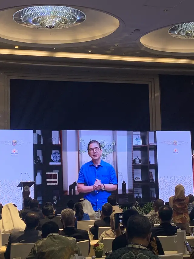 Ketua Umum Kamar Dagang dan Industri (KADIN) Indonesia, Arsjad Rasjid dalam sebuah video sambutan acara UAE-Indonesia Economic Forum yang digelar pada Kamis (21/9/2023). 