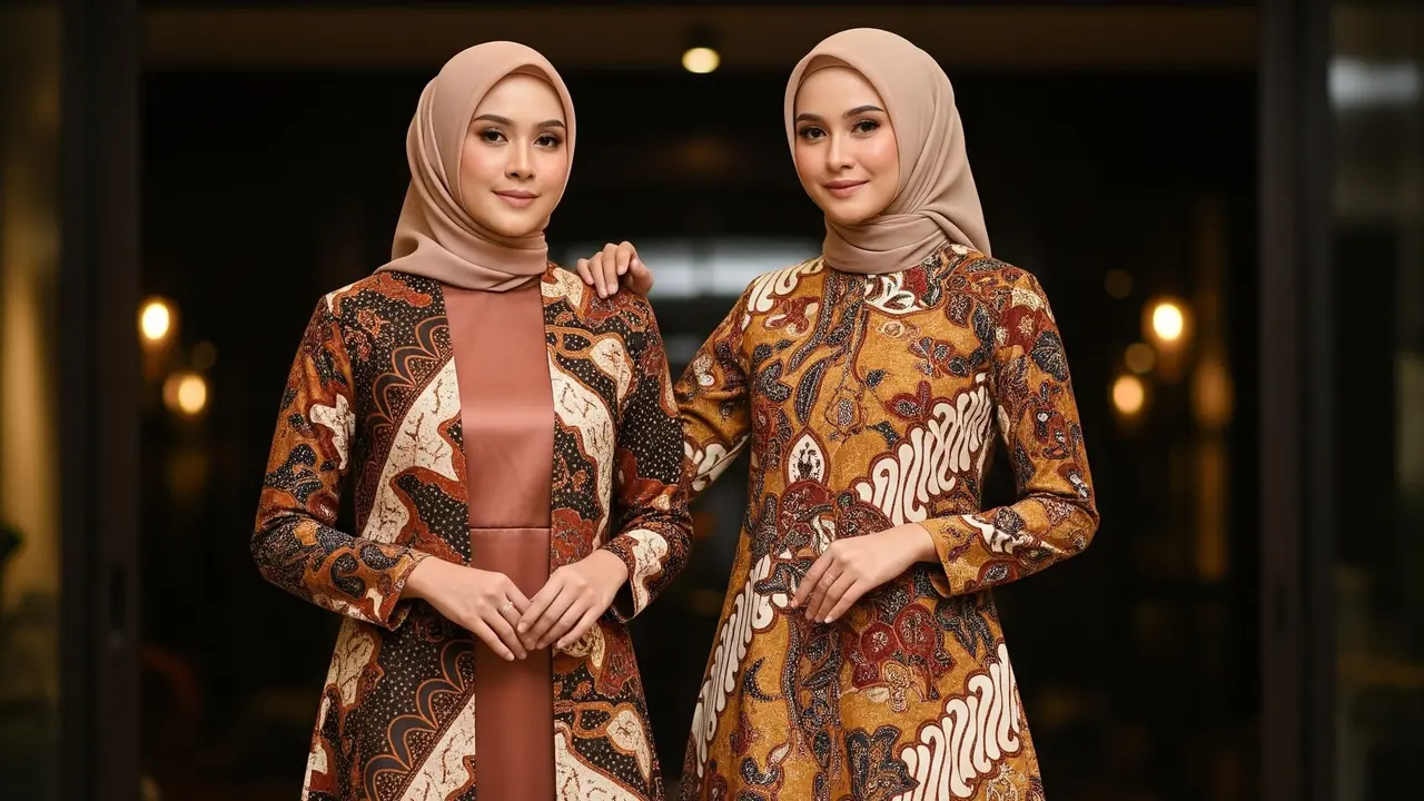 Model Batik Bold Satin Muslimah Pesta Malam 2025