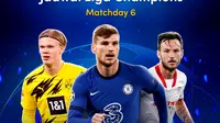 Streaming pertandingan lengkap Liga Champions 2020/2021 matchday keenam, 9-10 Desember 2020 dapat disaksikan melalui platform Vidio. (Dok. Vidio)