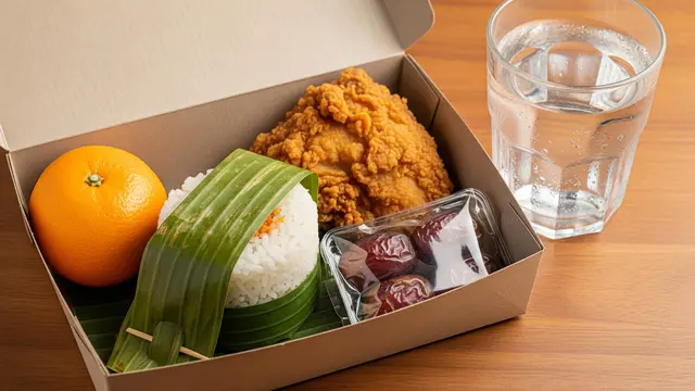Nasi Timbel Ayam Goreng dan Lalap
