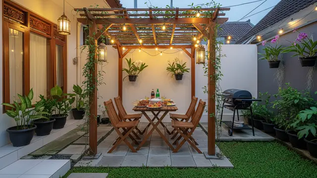 Model Halaman Belakang Rumah Kecil untuk Spot Barbeque dan Kumpul Seru/ Ilustrasi AI