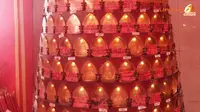 Cantiknya Pagoda dari Lampu Minyak di Kelenteng Toa Se Bio