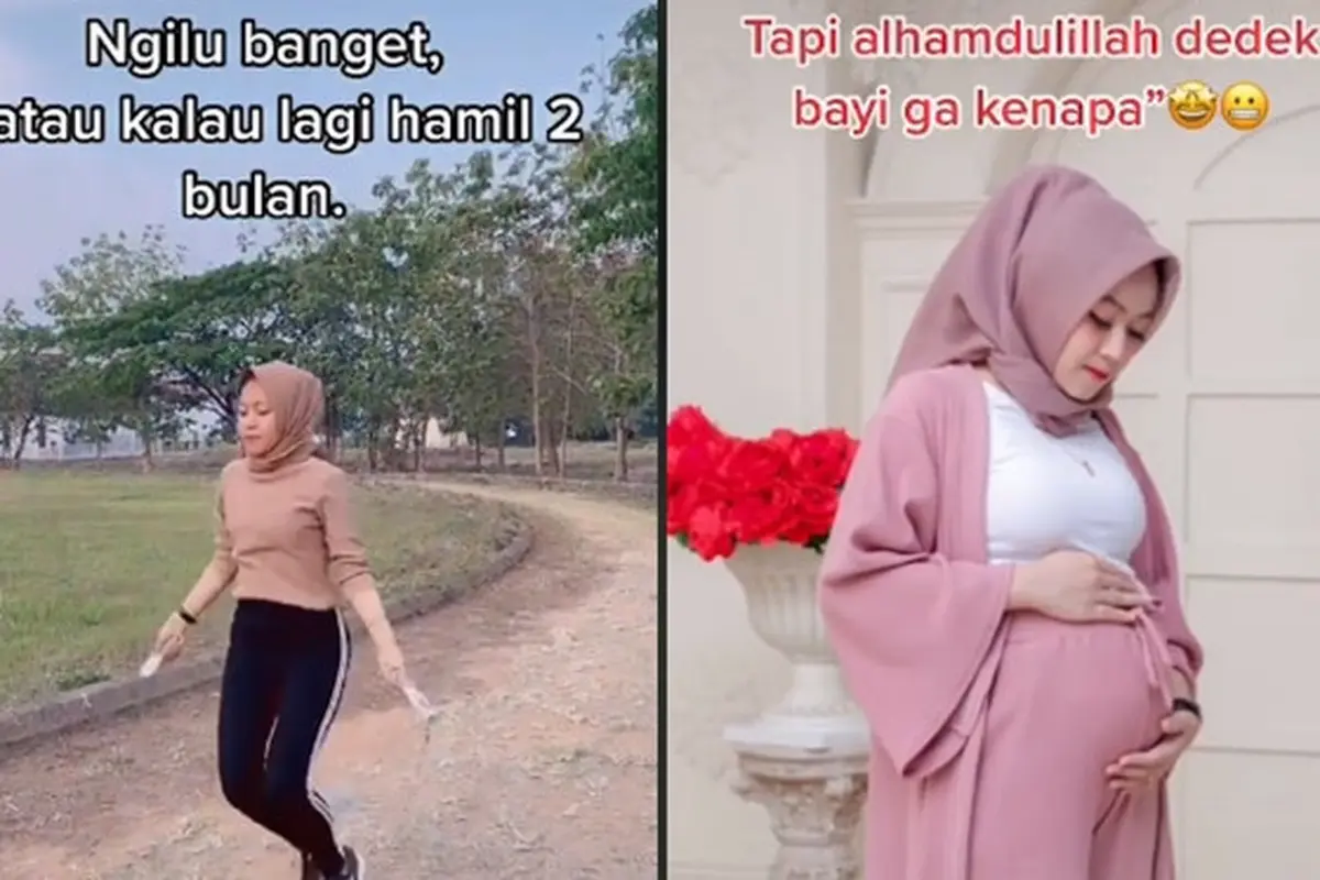 Tak Tahu Lagi Hamil 2 Bulan, Video Wanita Olahraga Skipping Ini Bikin Ngilu