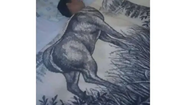 6 Selimut yang Dipakai Cowok Ini Ciptakan Ilusi Optik, Menyatu dengan Motif