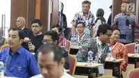 Wakil Ketua Laode Muhammad Syarif mengikuti tes psikologi di Pusdiklat Kemensetneg, Jakarta, Minggu (28/7/2019). Dalam tes psikologi ini diikuti oleh 104 peserta setelah melalui proses seleksi pada tes administrasi. (Liputan6.com/Herman Zakharia)