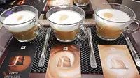 Tiga varian kopi susu dari Nepresso. (Liputan6.com/Asnida Riani)