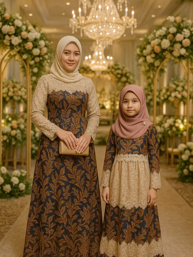 Batik Sarimbit Ibu Anak untuk Kondangan