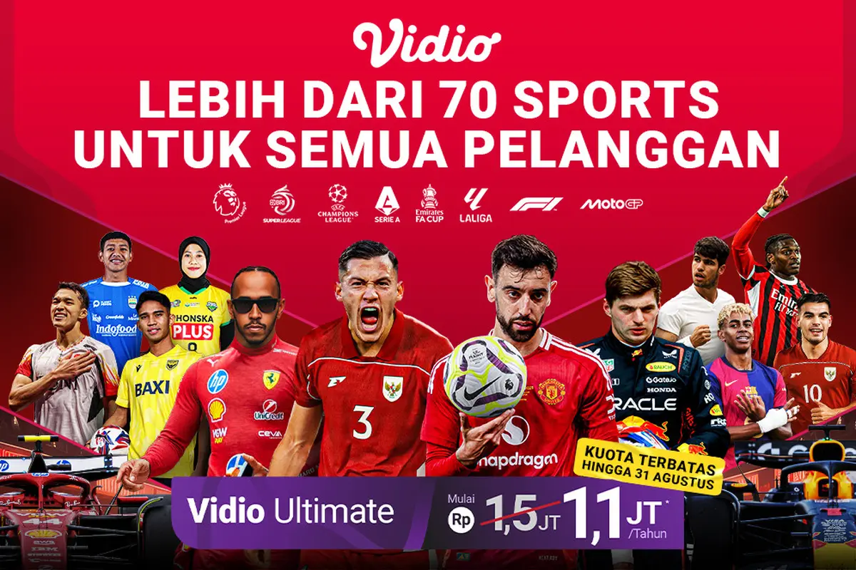 Promo Bulan Agustus! Nonton Semua Tayangan Olahraga Lebih Murah Hanya di Vidio