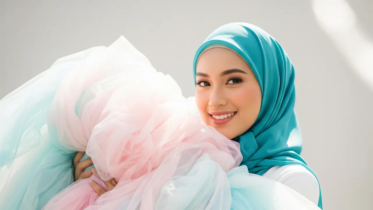 Model Dress Tulle Bertingkat Pesta Muslimah.