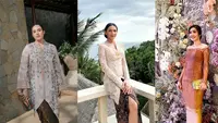 Hadir di pernikahan BCL bersama sang suami, Chelsea Islan kenakan kebaya encim warna nude dengan bordir simple [@chelseaislan]