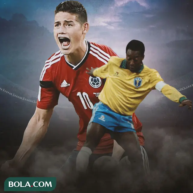 Ilustrasi - James Rodriguez dan Pele