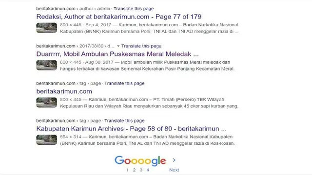 Gambar Tangkapan Layar Penelusuran Foto dengan Google Reverse Image.