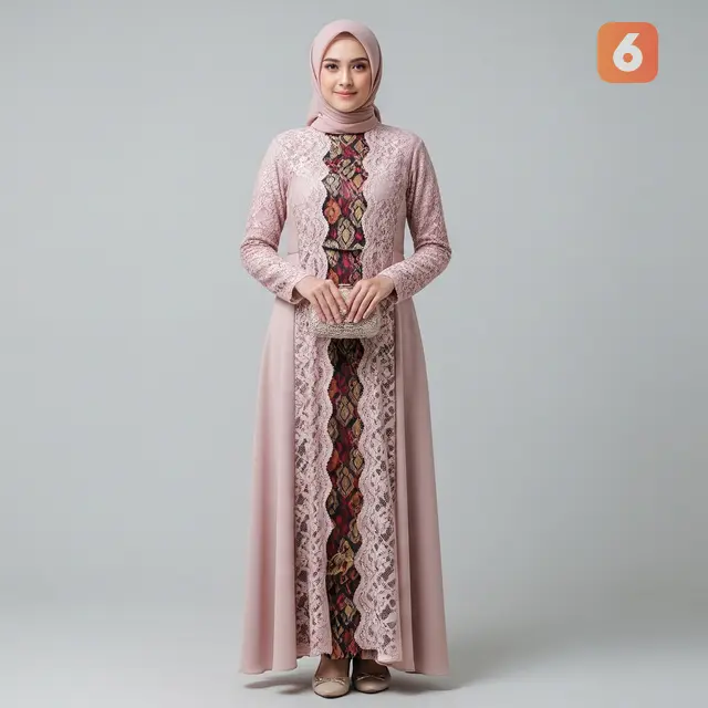 Gamis Brokat Outer Panjang Terpisah
