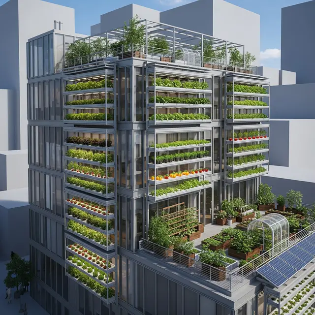 Rumah Ramah Lingkungan dengan Kebun Sayur Rooftop (Gemini AI)