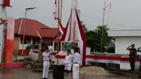 Ratusan warga mengikuti upacara peringatan Hari Lahir Pancasila di Miangas. (Liputan6.com/Yoseph Ikanubun)