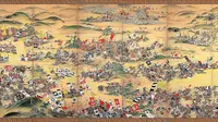 Sekigahara Kassen Byōbu. Ilustrasi Perang Sekigahara di 1600. Dok: Wikicommons