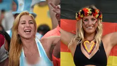 Jerman dan Argentina akan bertemu di Final Piala Dunia 2014. Fans seksi pun pasti bermunculan (AFP Photo)