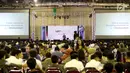 Suasana acara bertajuk "Young On Top NationalConference (YOTCN) di Balai Kartini, Jakarta, Sabtu (25/8). Acara yang di hadiri anak muda ini merupakan wadah berbagi pengalaman antara praktisi bisnis dengan para pembisnis. (Liputan6.com/Johan Tallo)