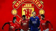 Manchester United - Amad Diallo, Marcus Rashford, Edwin van der Sar, Gerard Pique (Bola.com/Adreanus Titus)