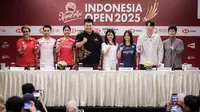 Konferensi pers Indonesia Open 2025 di Hotel Fairmont, Jakarta, Senin (2/6/2025). (Bola.com/Bagaskara Lazuardi).