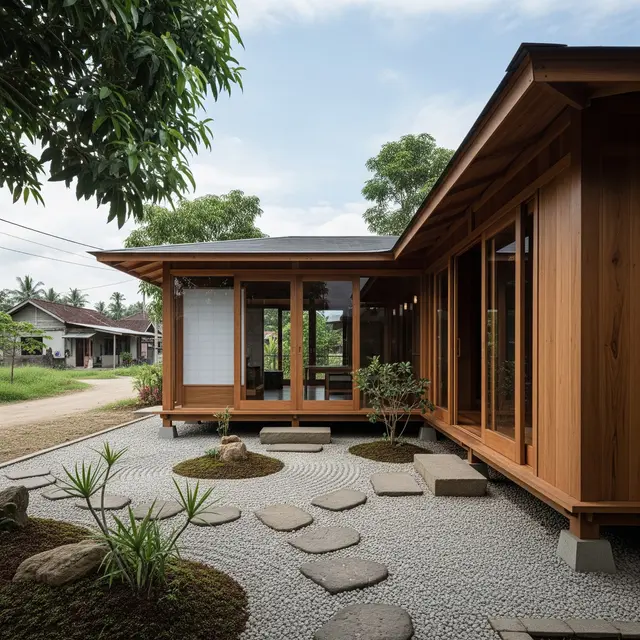 9 Desain Rumah Sederhana Konsep Zen Jepang di Desa, Harmoni Alam