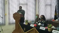 Kepala Kantor Wilayah Kementerian Hukum dan HAM Banten, Andika Dwi Prasetya menggelar rapat Kordinasi Tim Pora di Wilayah Tangerang Kota, Kamis (23/7/2020).(Liputan6.com/Pramita Tristiawati)