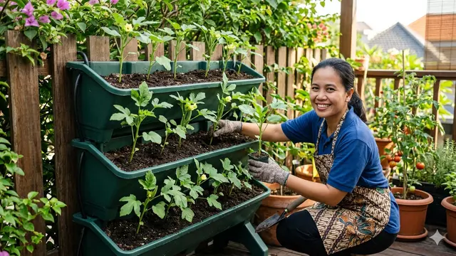 Cara Menanam Okra di Pot Vertikal untuk Pekarangan Sempit. Gemini