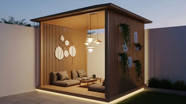 Ide Teras Rumah Minimalis Modern dengan Gazebo Mini