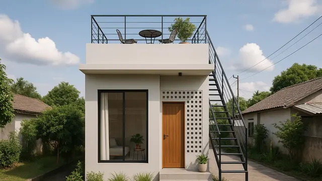 7 Gambar Rumah Sederhana 6x12 Atap Datar, Desain Modern dan Hemat Lahan